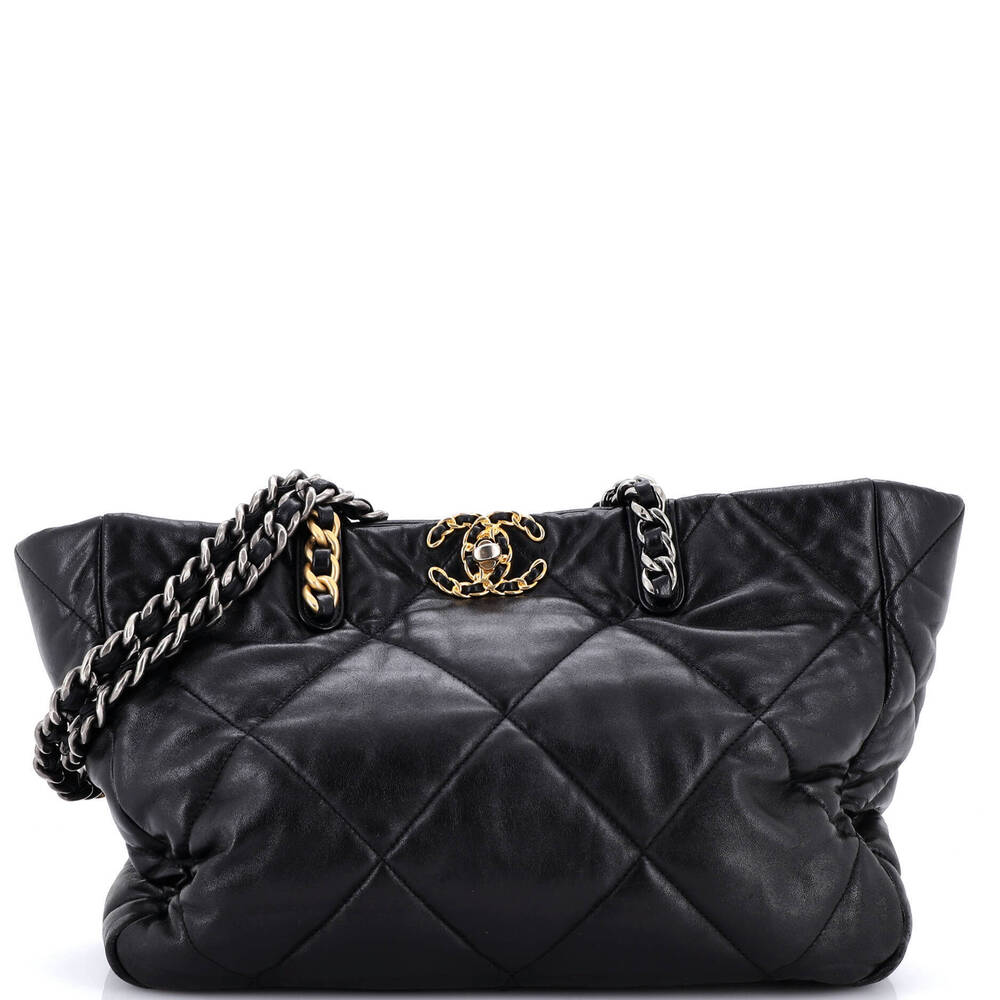 Chanel East West 19 Shopping Bag Quilted Leather